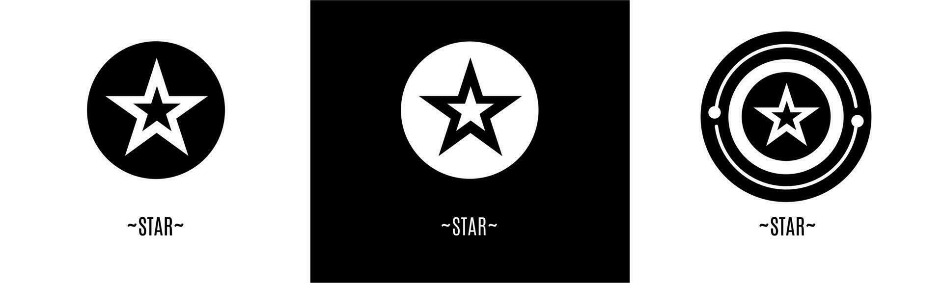 ster logo set. verzameling van zwart en wit logo's. voorraad vector. vector