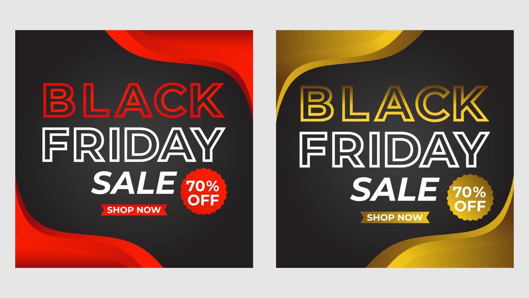 set van black friday sale social media post-promotiesjabloon. vector