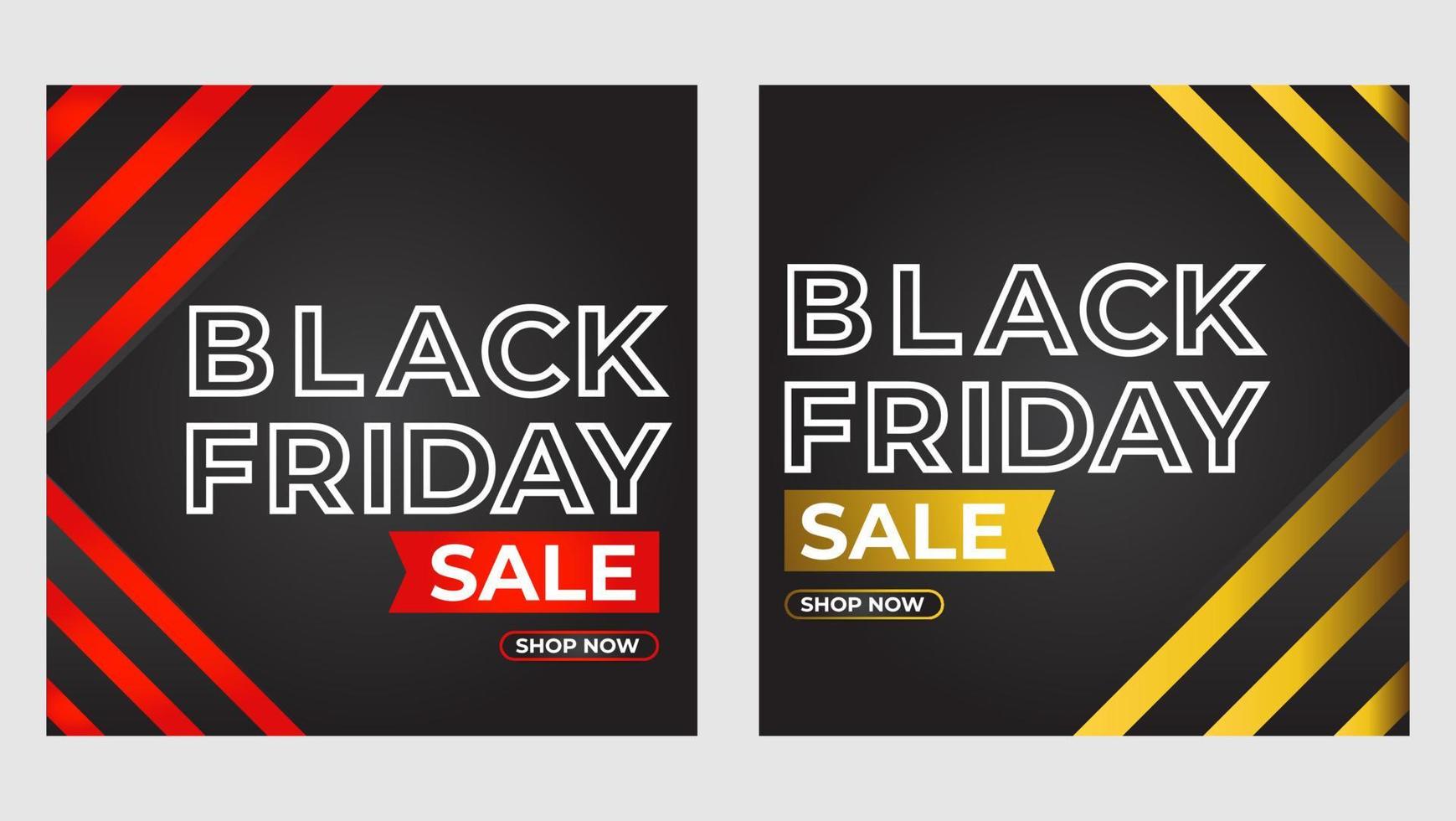 set van black friday sale social media post-promotiesjabloon. vector