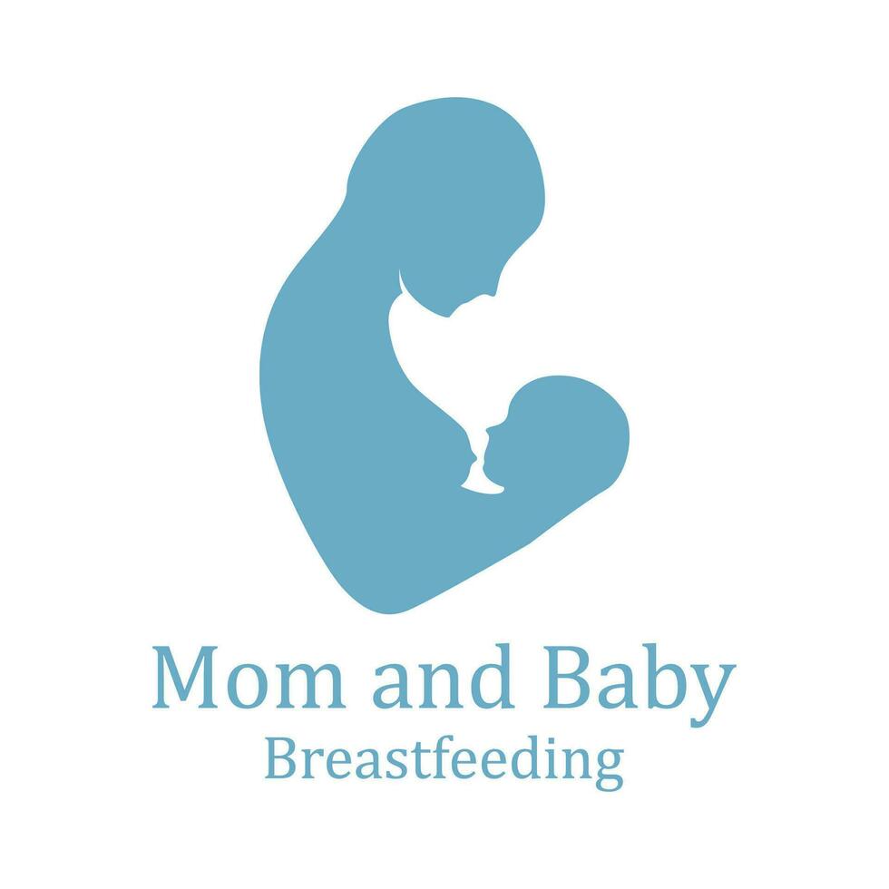 schoonheid verpleegster borstvoeding geven mam baby, mama moeder borstvoeding geeft borstvoeding logo illustratie vector