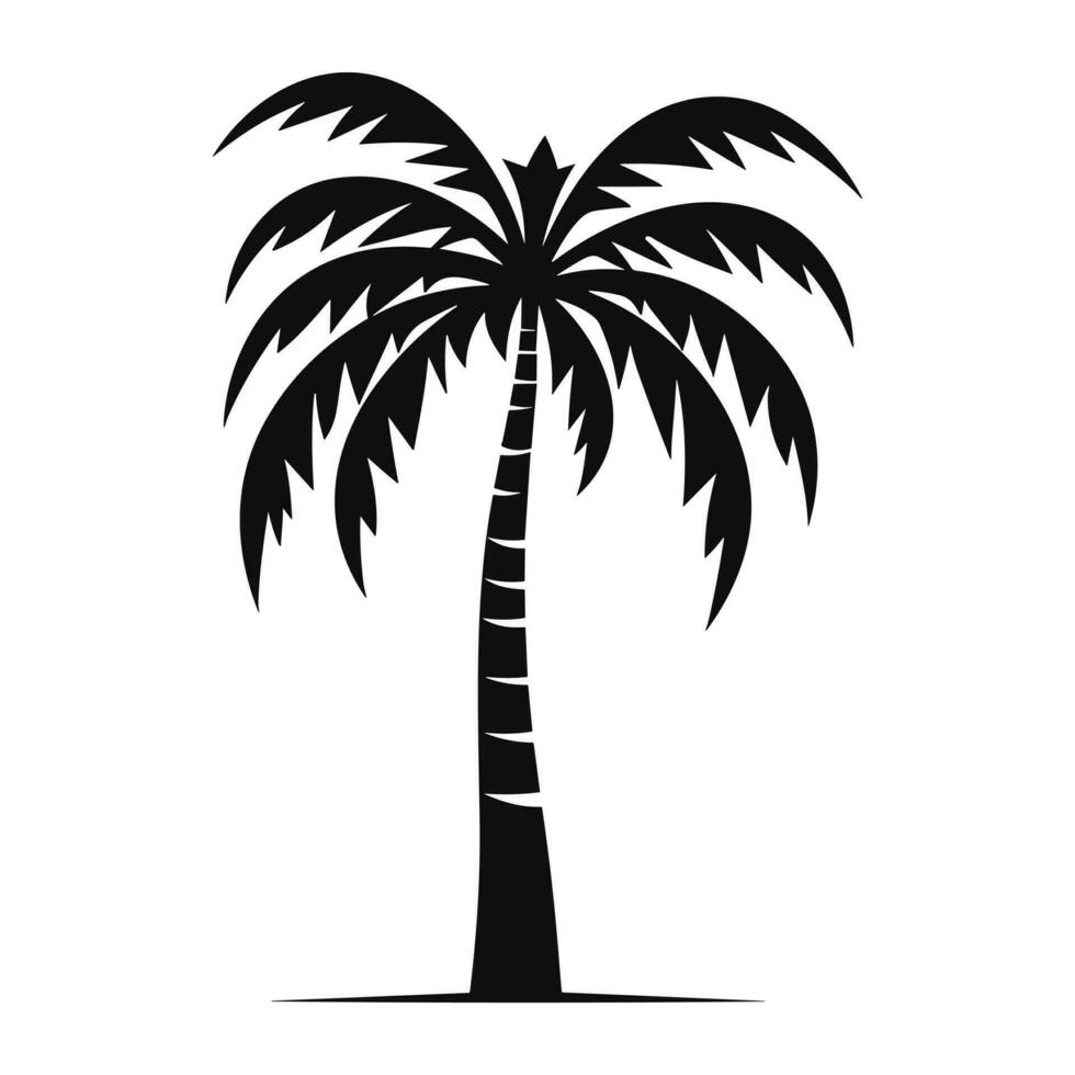 een palm boom vector geïsoleerd Aan een wit achtergrond, tropisch palm boom silhouet