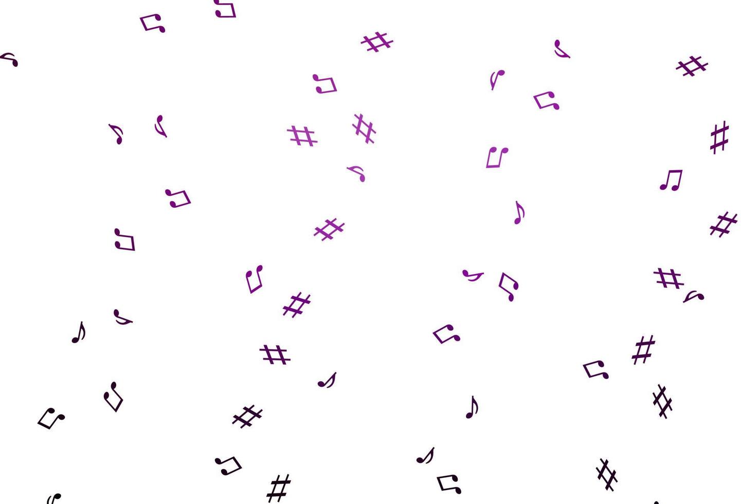 lichtpaarse vectorachtergrond met muzieksymbolen. vector
