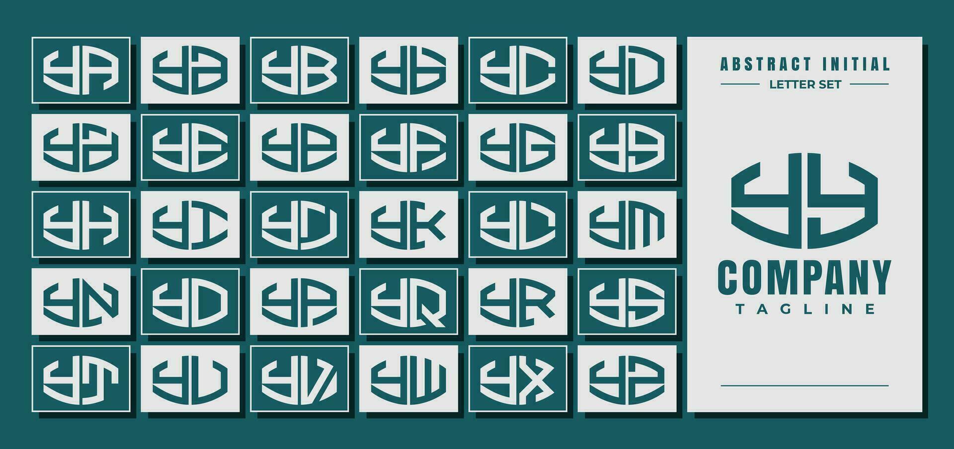 abstract kromme vorm eerste y yy brief logo ontwerp bundel vector