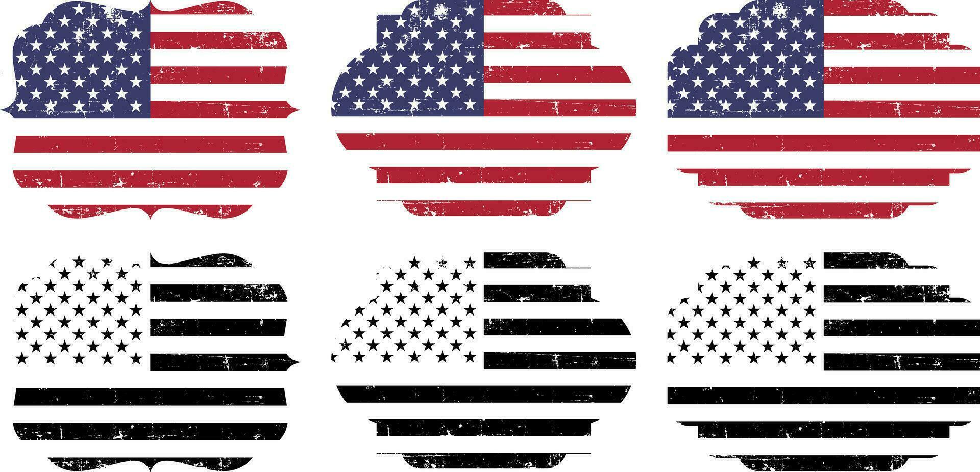 Amerikaans vlag silhouet, grunge Verenigde Staten van Amerika vlag reeks vector, grunge, vlag, silhouet, onafhankelijkheid, juli, 4e van juli, 4e juli, vlag silhouet vector