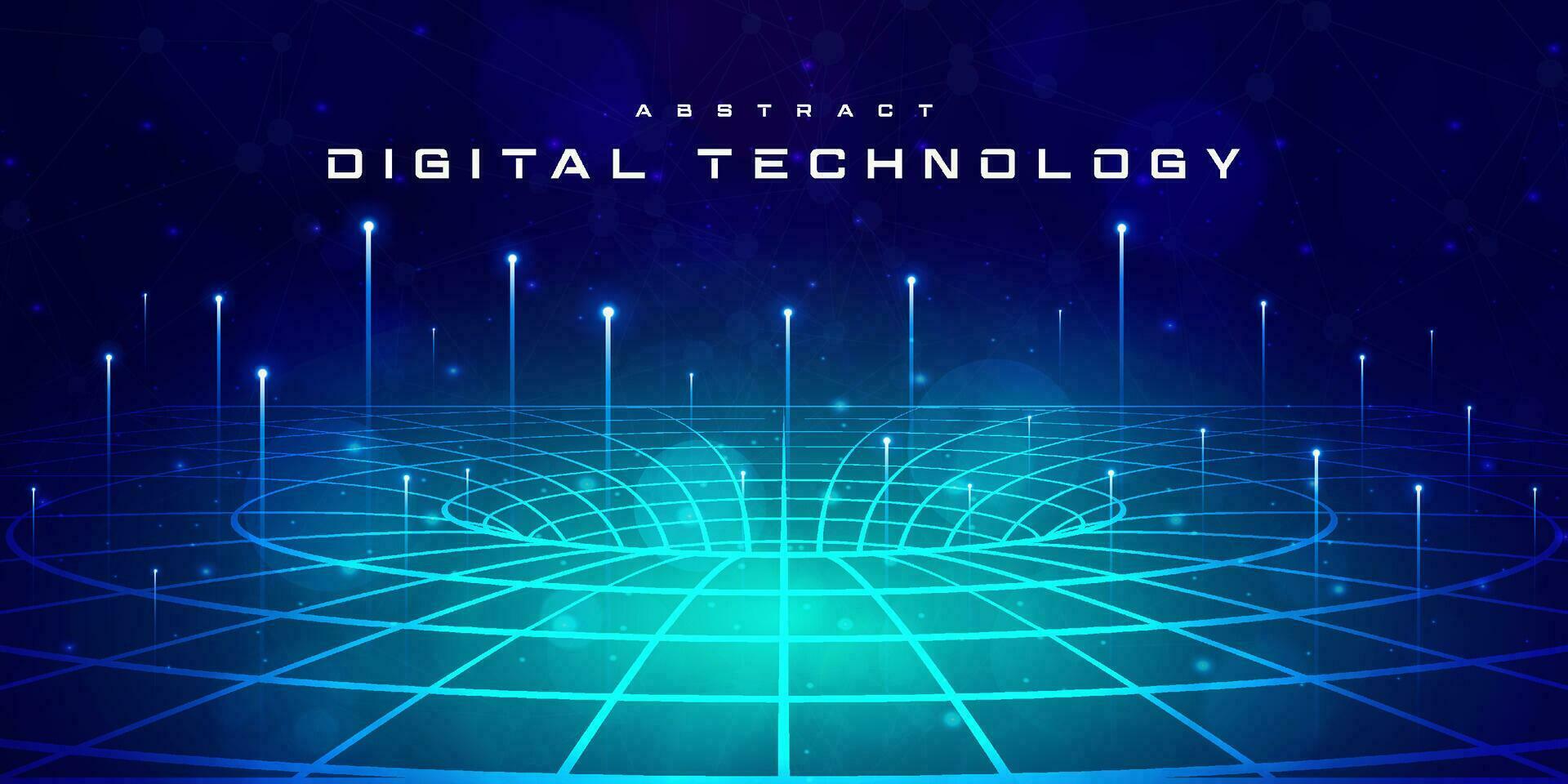 digitaal technologie futuristische blauw groen achtergrond, internet netwerk verbinding, abstract cyber informatie communicatie, wetenschap innovatie toekomst techniek, ai groot gegevens lijn punt, illustratie vector 3d