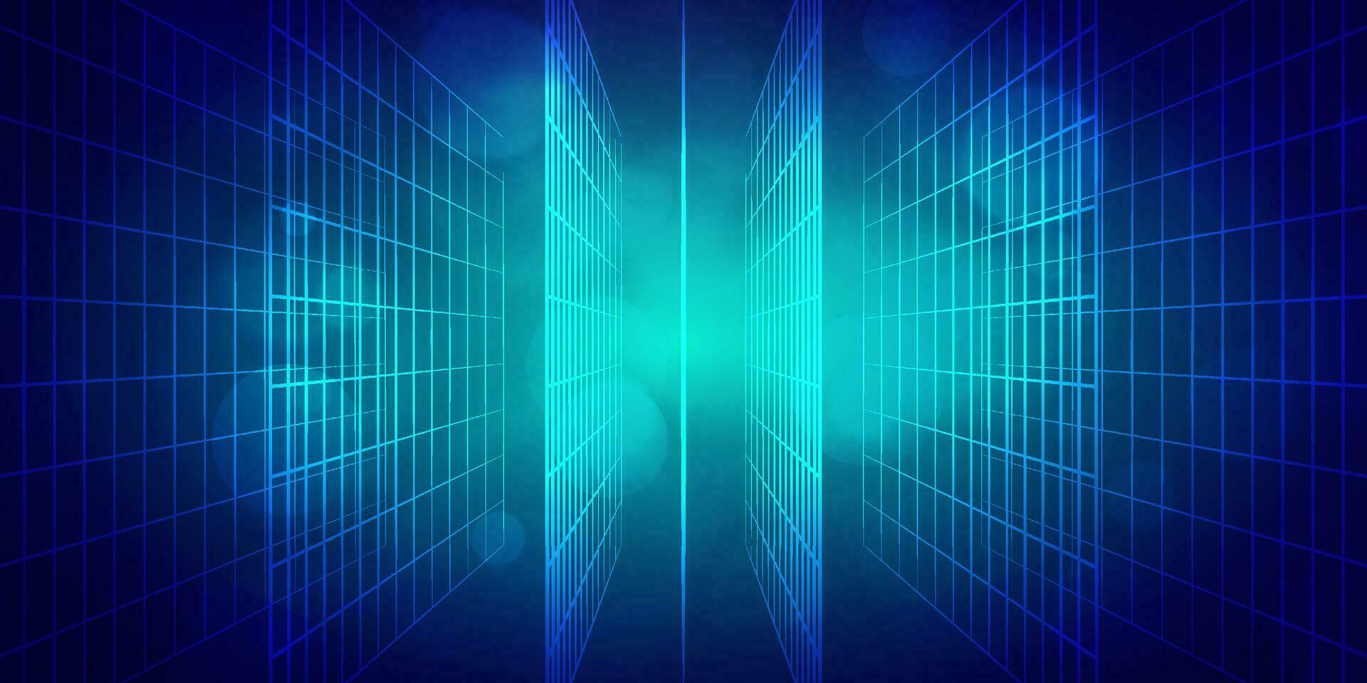 digitaal technologie futuristische blauw groen achtergrond, internet netwerk verbinding, abstract cyber informatie communicatie, wetenschap innovatie toekomst techniek, ai groot gegevens lijn punt, illustratie vector 3d