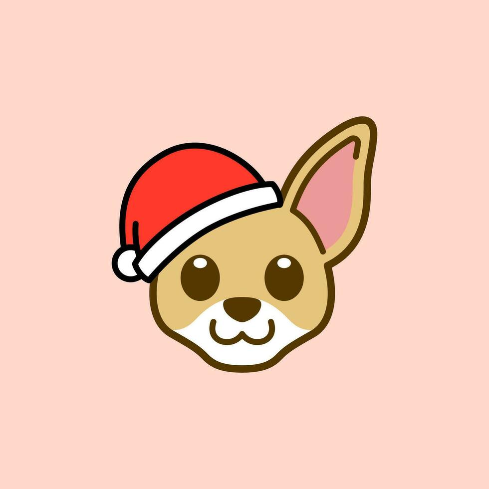 chihuahua vervelend de kerstman hoed illustratie vector