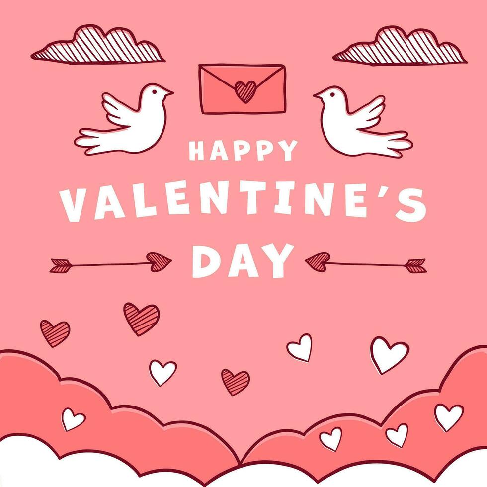 hand- getrokken vector ontwerp gelukkig Valentijnsdag dag illustratie