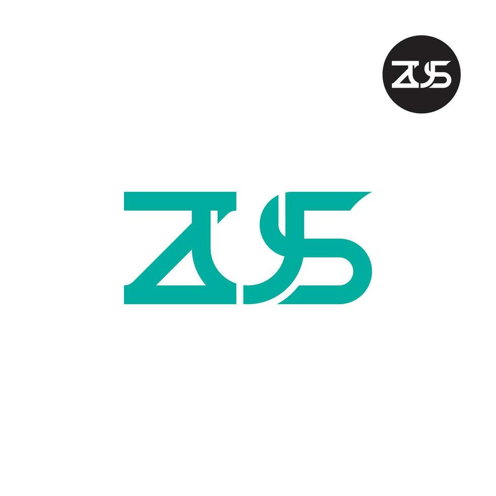 brief zus monogram logo ontwerp vector