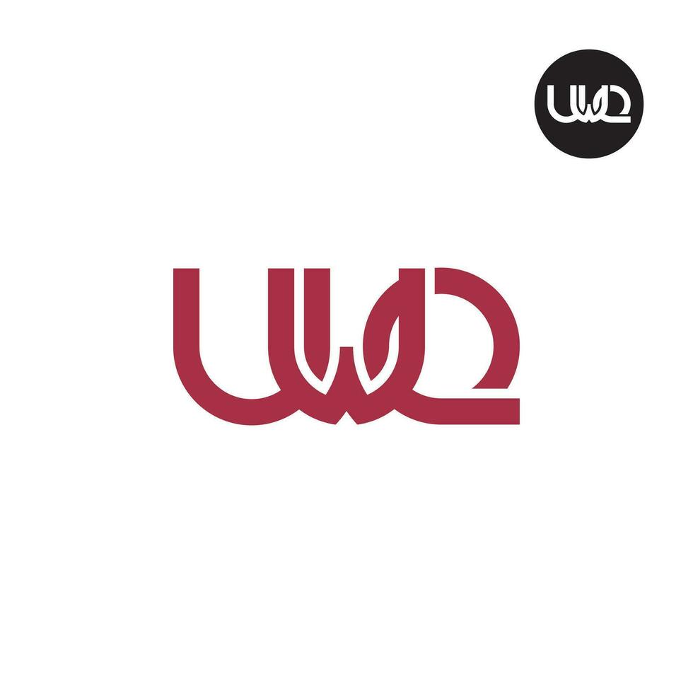 brief uwq monogram logo ontwerp vector