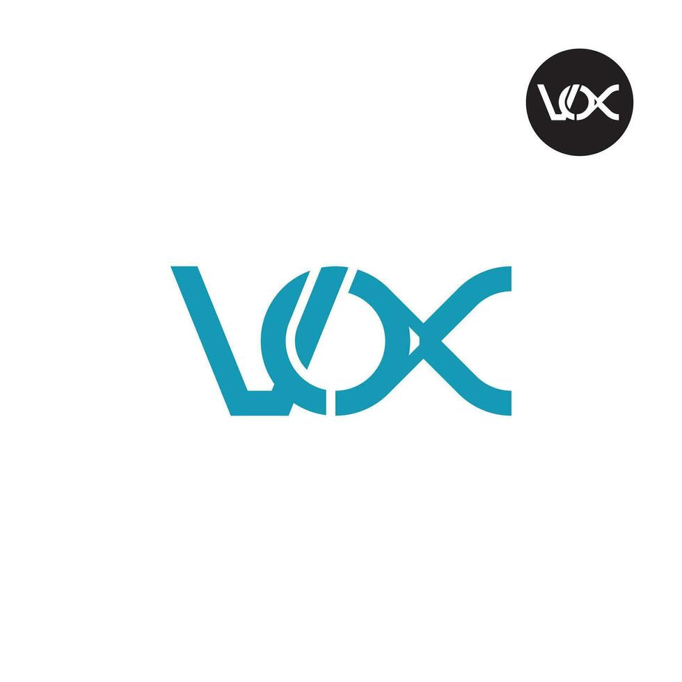 brief vox monogram logo ontwerp vector