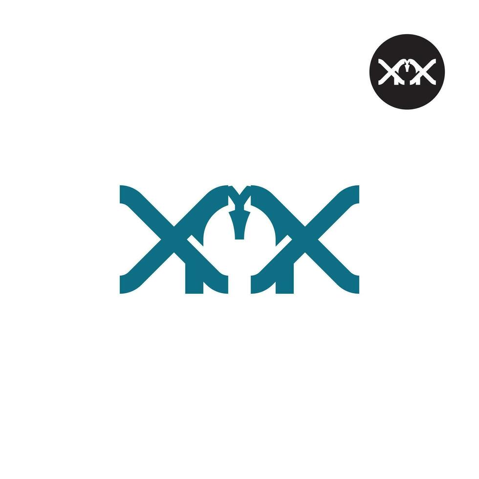 brief xmx monogram logo ontwerp vector