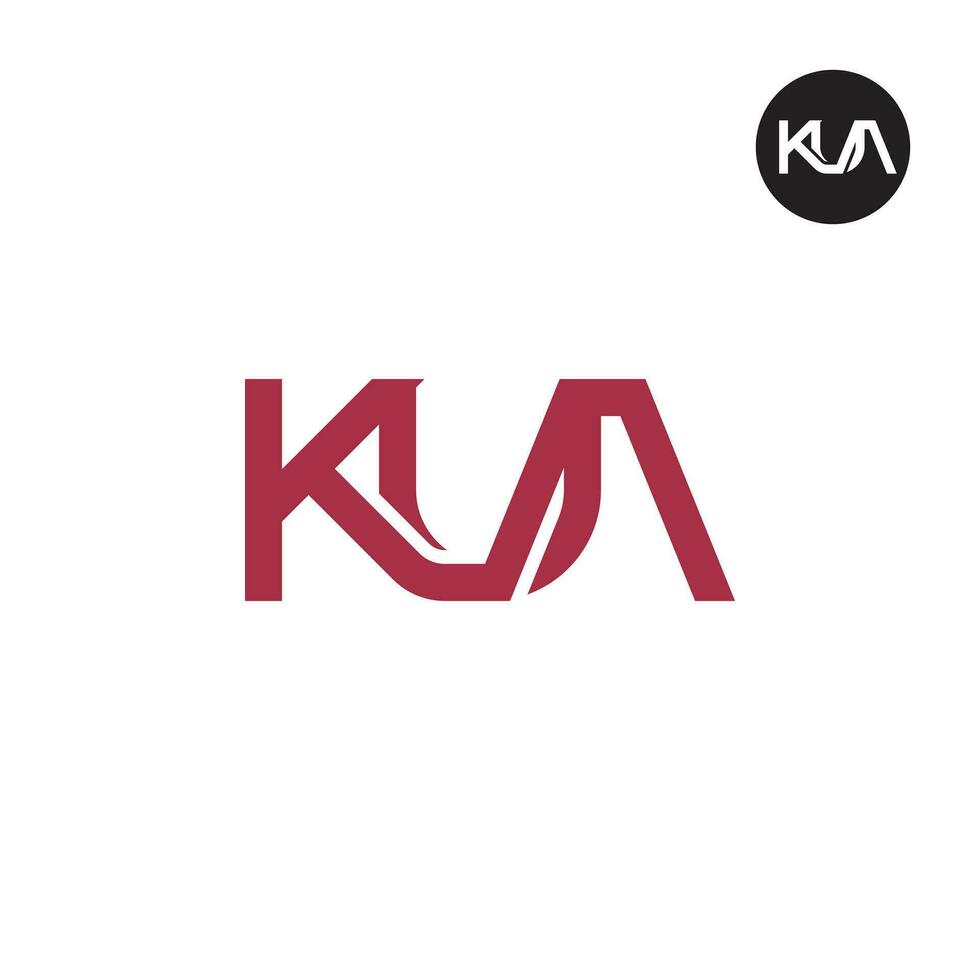 brief kua monogram logo ontwerp vector