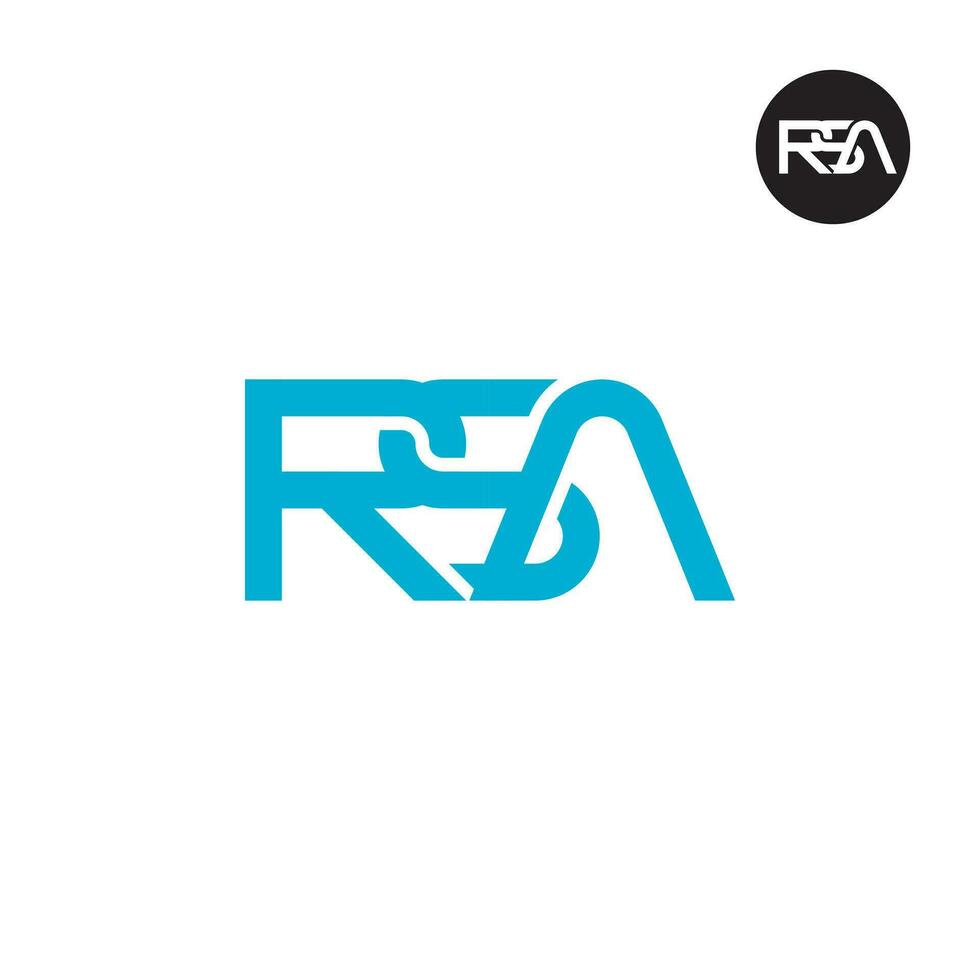 brief rsa monogram logo ontwerp vector