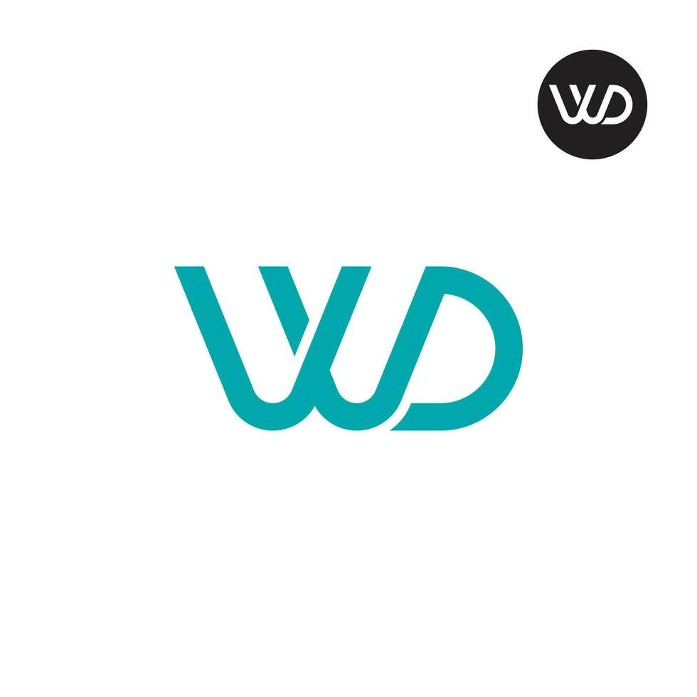 brief vvd of wd monogram logo ontwerp vector