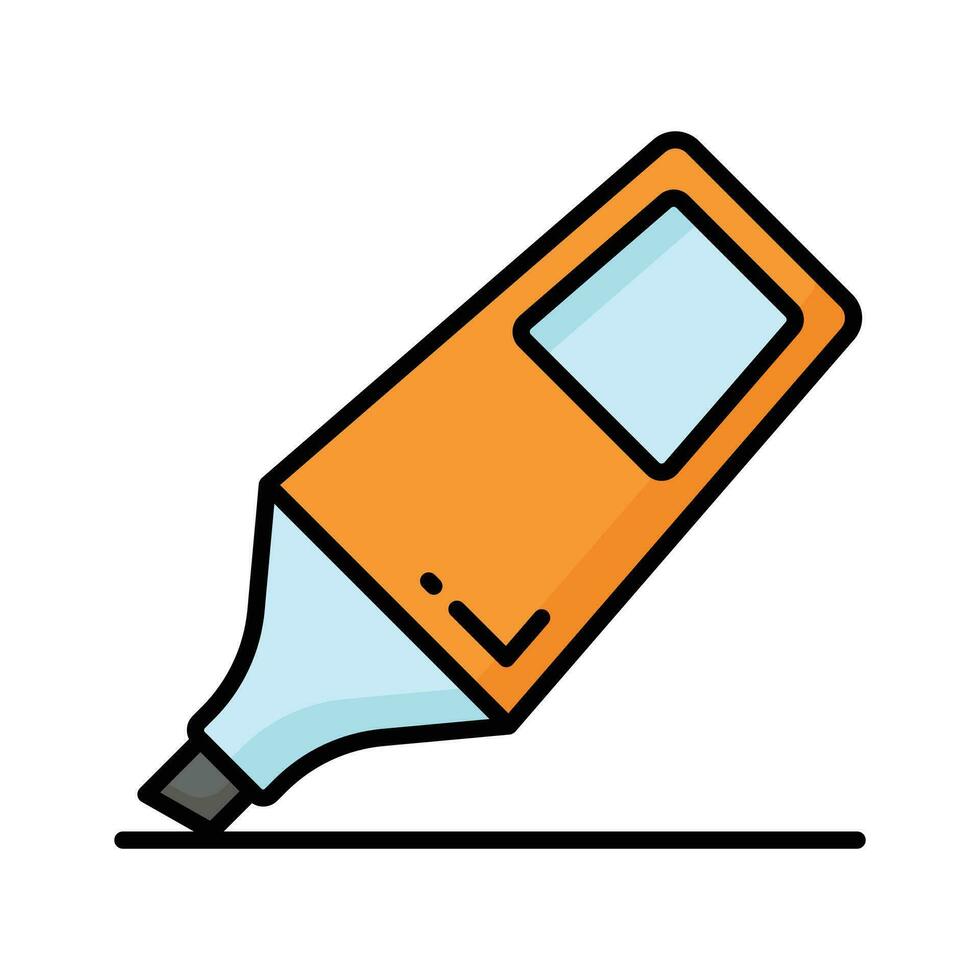 controleren deze creatief ontworpen icoon van markeerstift, schrijfbehoeften item vector