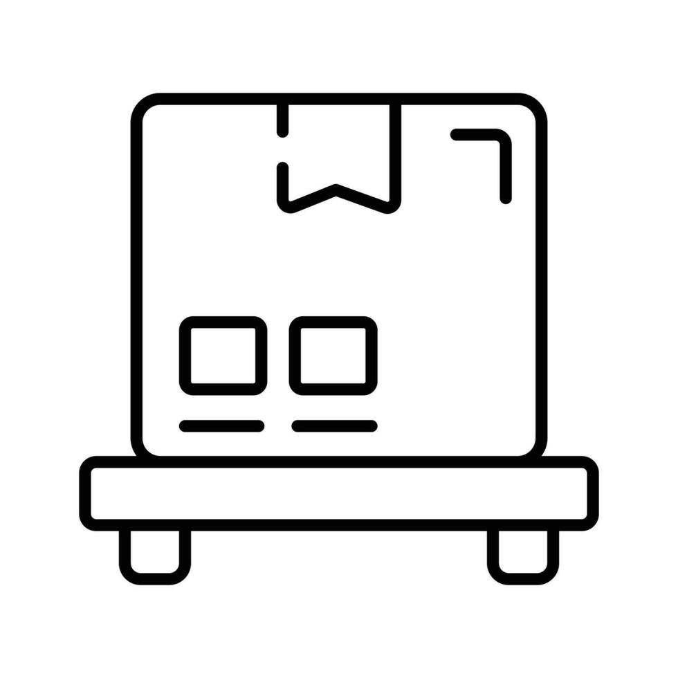 doos Aan een pallet, vector van logistiek verzameling, lading doos pallet icoon