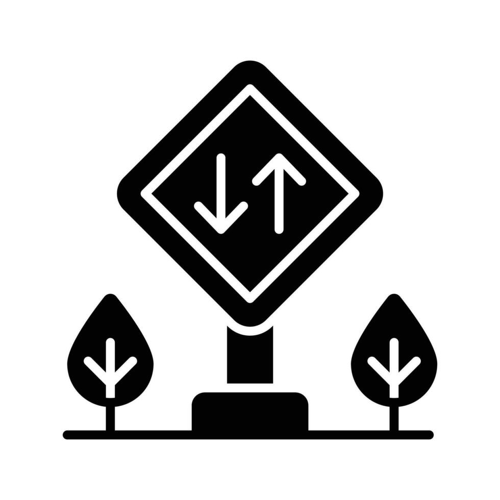 twee manier verkeer tekens icoon, klaar voor premie gebruik vector