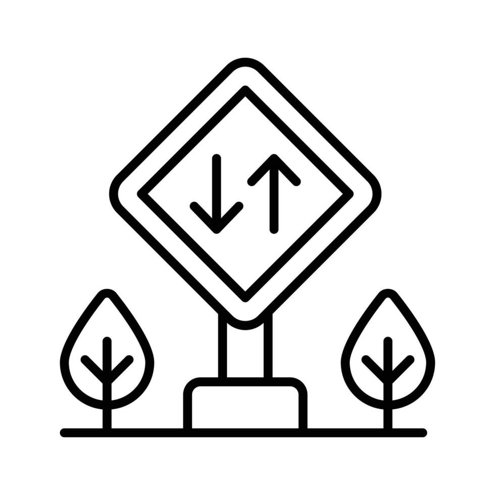 twee manier verkeer tekens icoon, klaar voor premie gebruik vector
