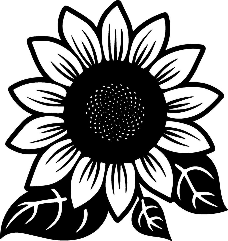 bloem, minimalistische en gemakkelijk silhouet - vector illustratie