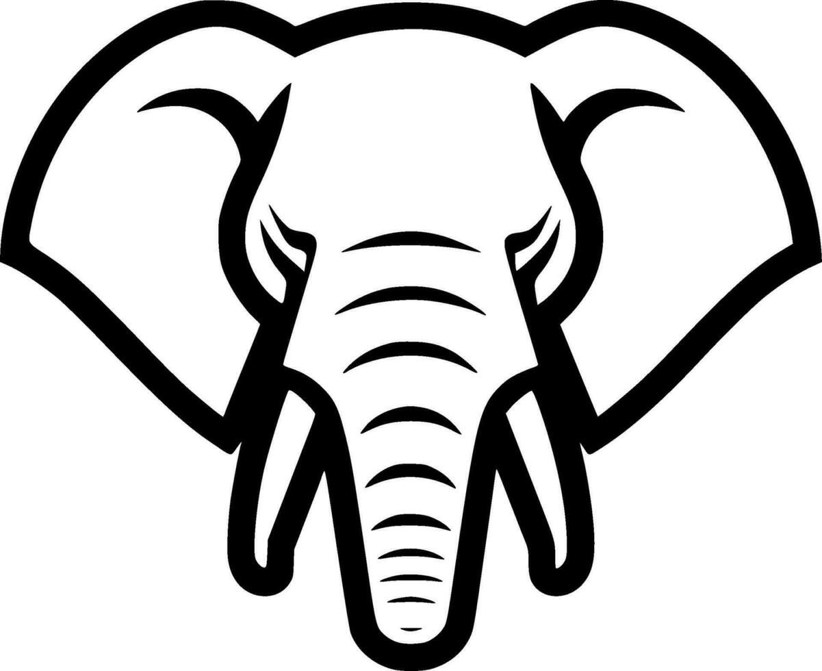 olifant - minimalistische en vlak logo - vector illustratie