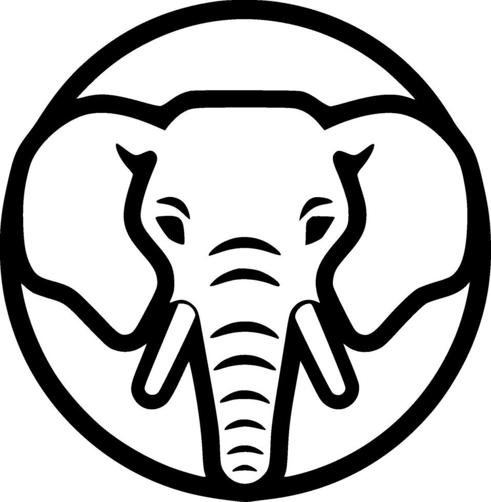 olifant - minimalistische en vlak logo - vector illustratie