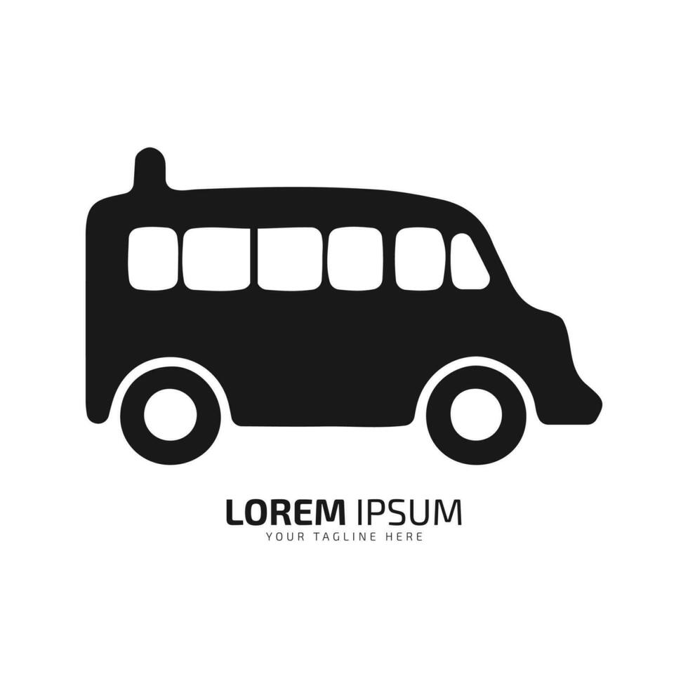 een logo van bus icoon abstract openbaar busje vector silhouet Aan wit achtergrond