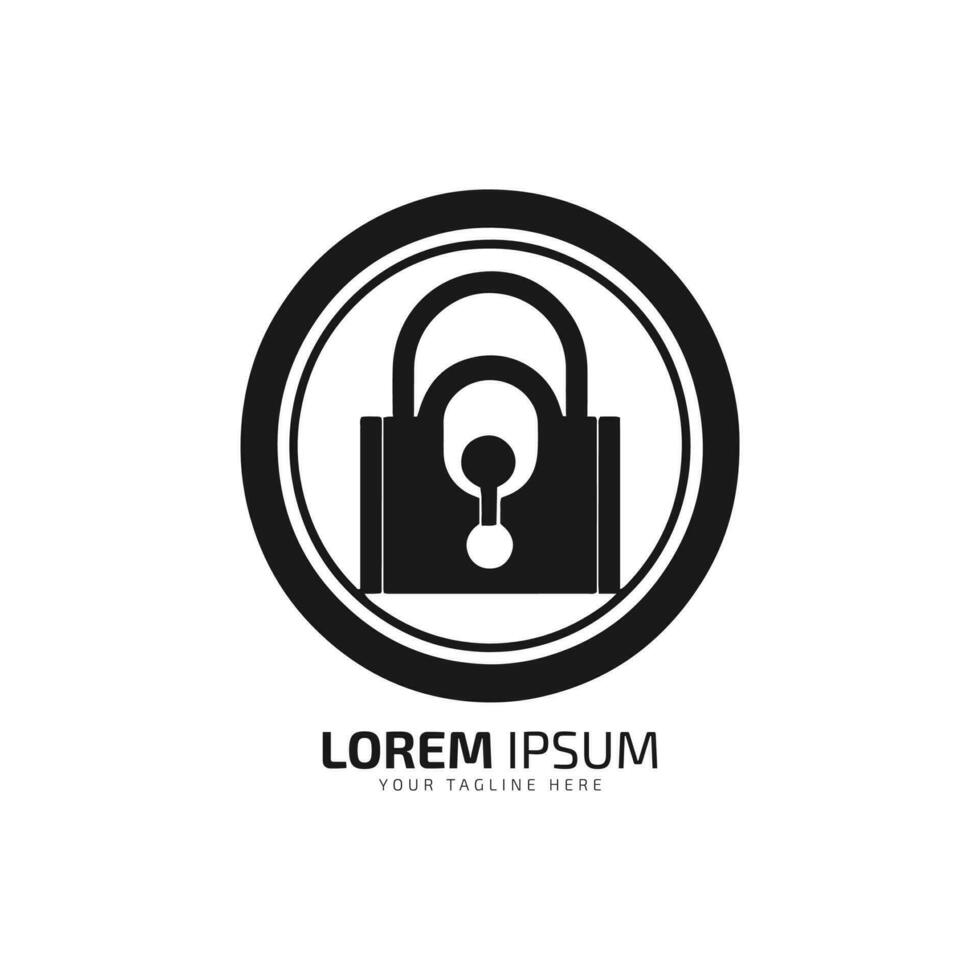 een logo van slot icoon abstract veiligheid vector silhouet Aan wit achtergrond