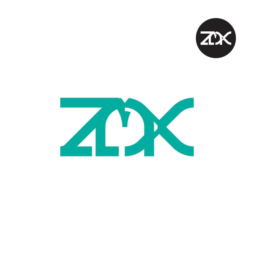 brief zmx monogram logo ontwerp vector