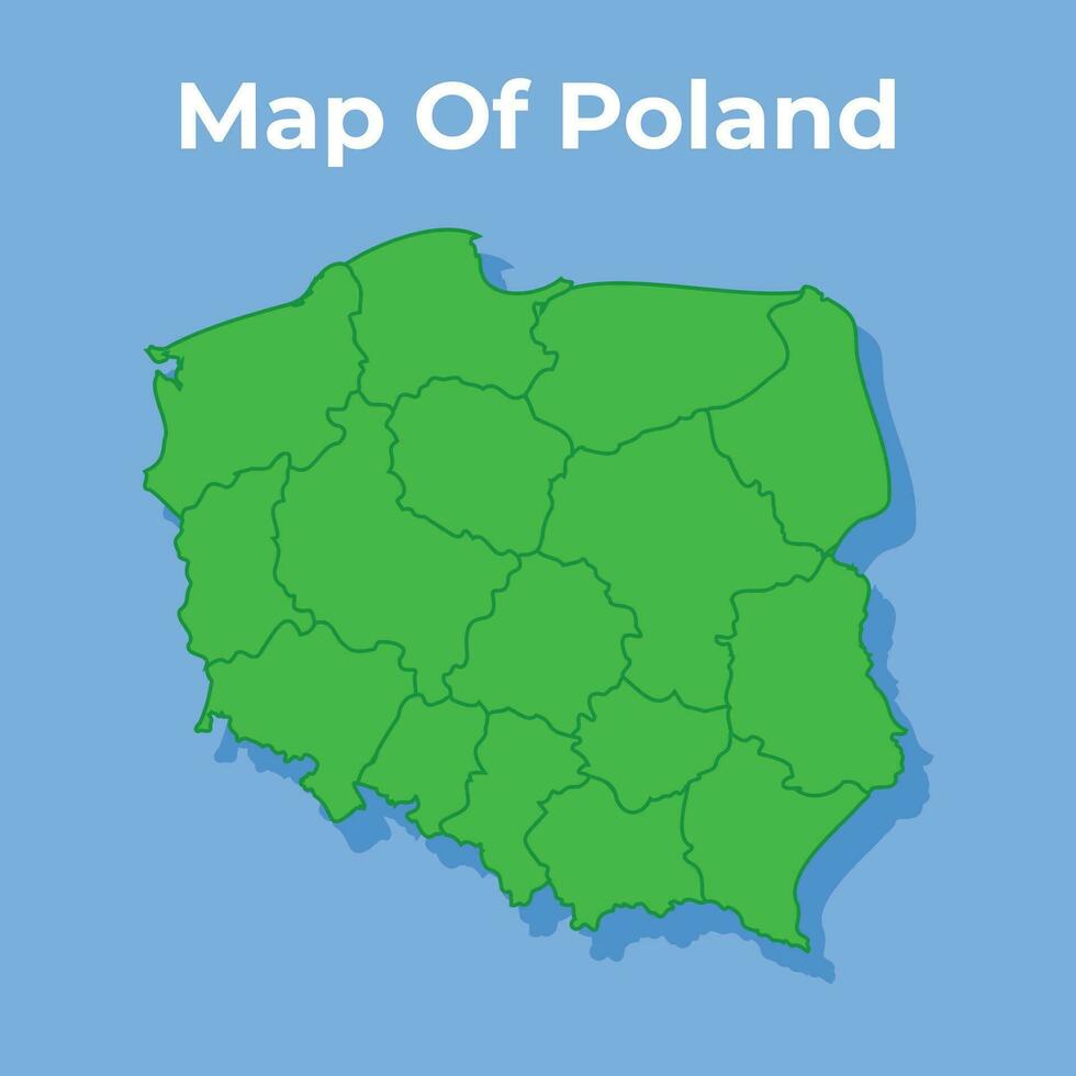 gedetailleerd kaart van Polen land in groen vector illustratie