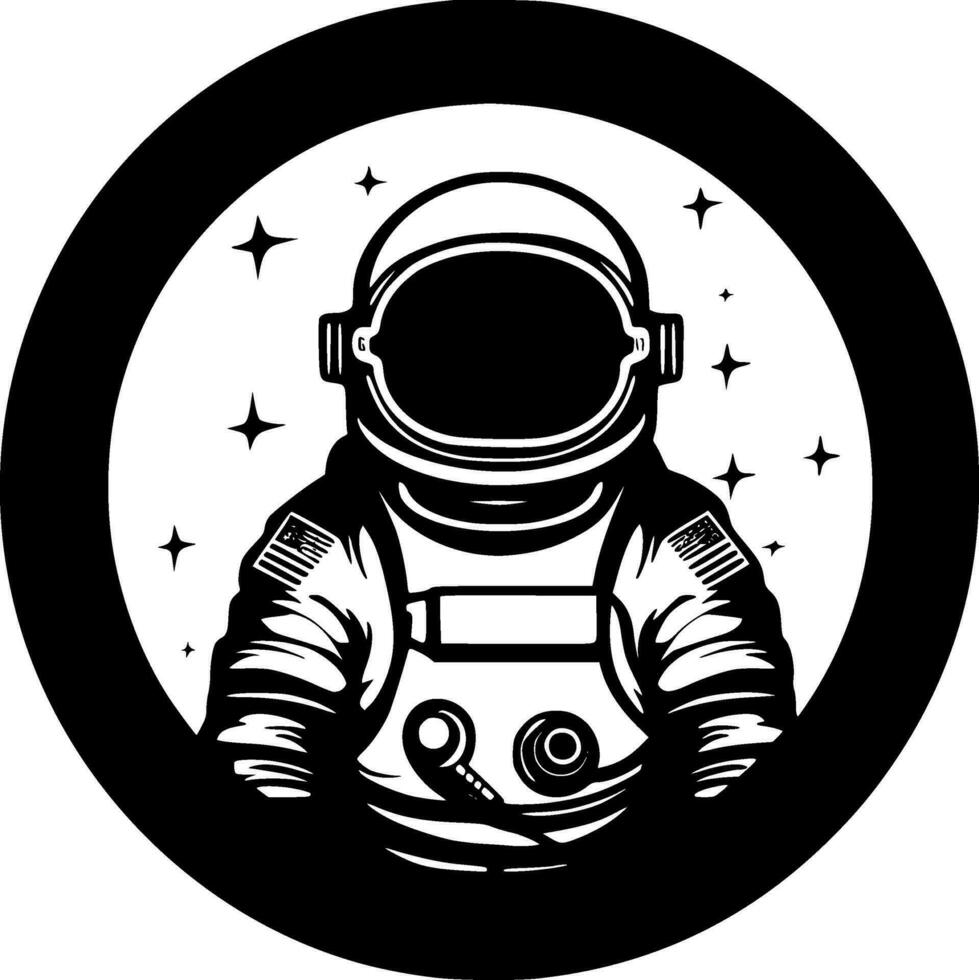 astronaut, minimalistische en gemakkelijk silhouet - vector illustratie