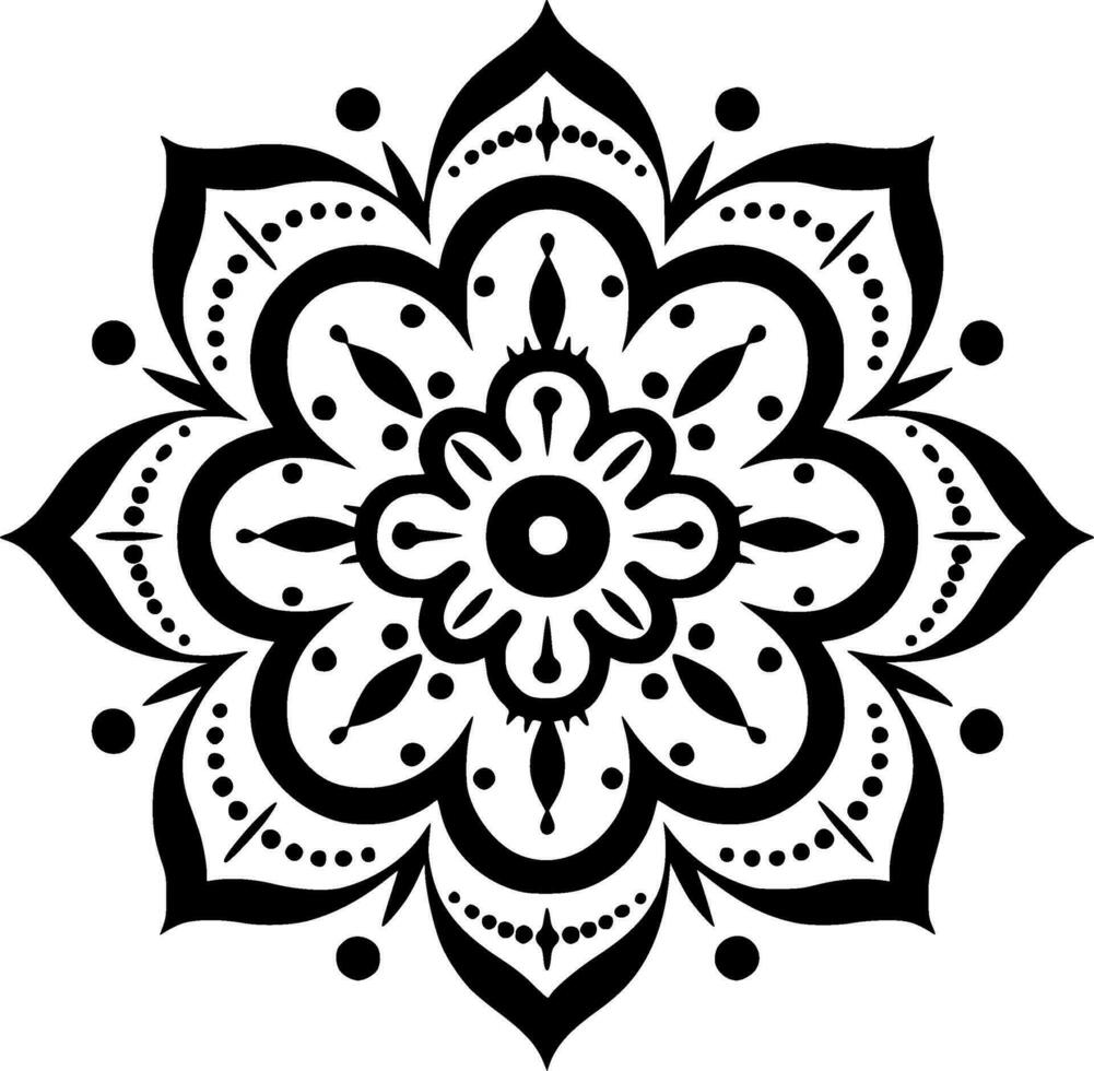 mandala, minimalistische en gemakkelijk silhouet - vector illustratie