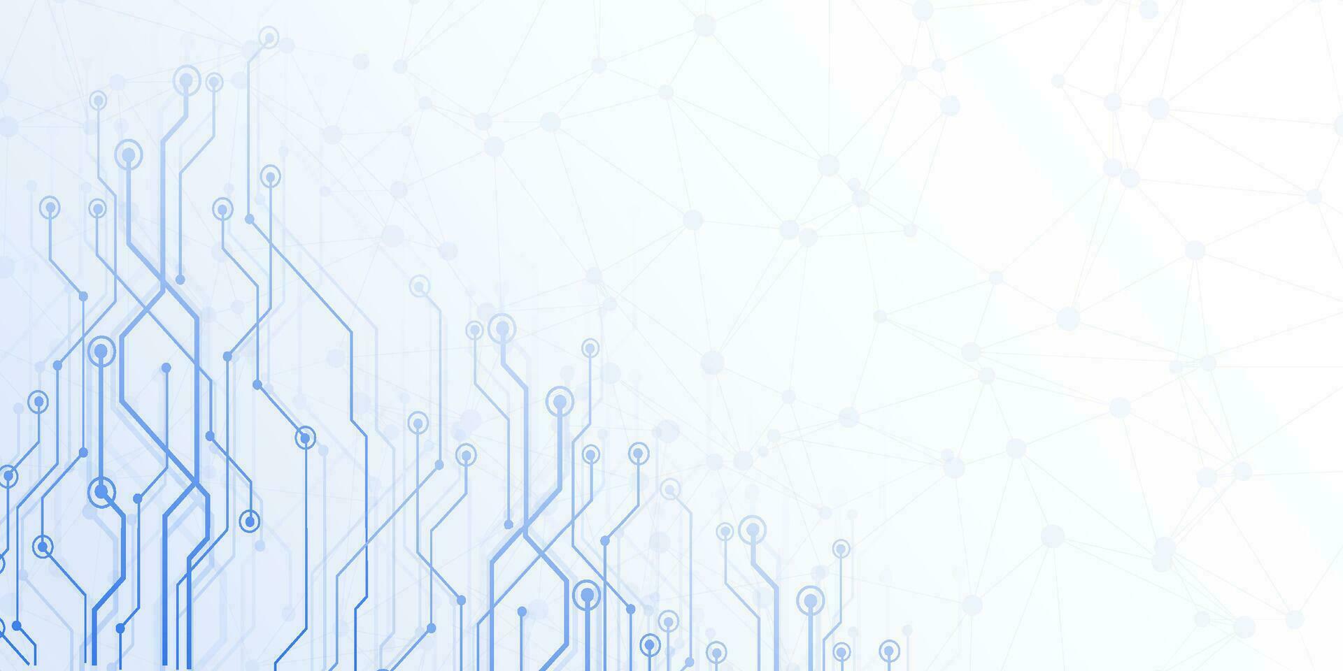 digitaal technologie futuristische internet netwerk verbinding blauw wit achtergrond, cyber nano informatie, abstract communicatie, innovatie toekomst techniek, ai groot gegevens lijnen dots illustratie vector 3d