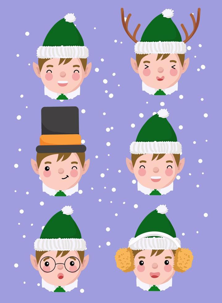 kerst elf hoofd vectorillustratie vector