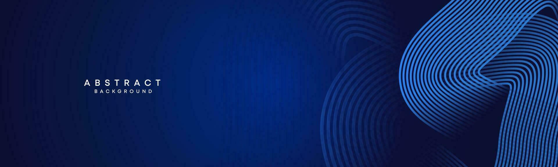 abstract donker blauw golvend cirkels lijnen technologie achtergrond. modern helling met gloeiend lijnen glimmend meetkundig vorm en diagonaal, voor brochure, omslag, poster, banier, website, hoofd vector