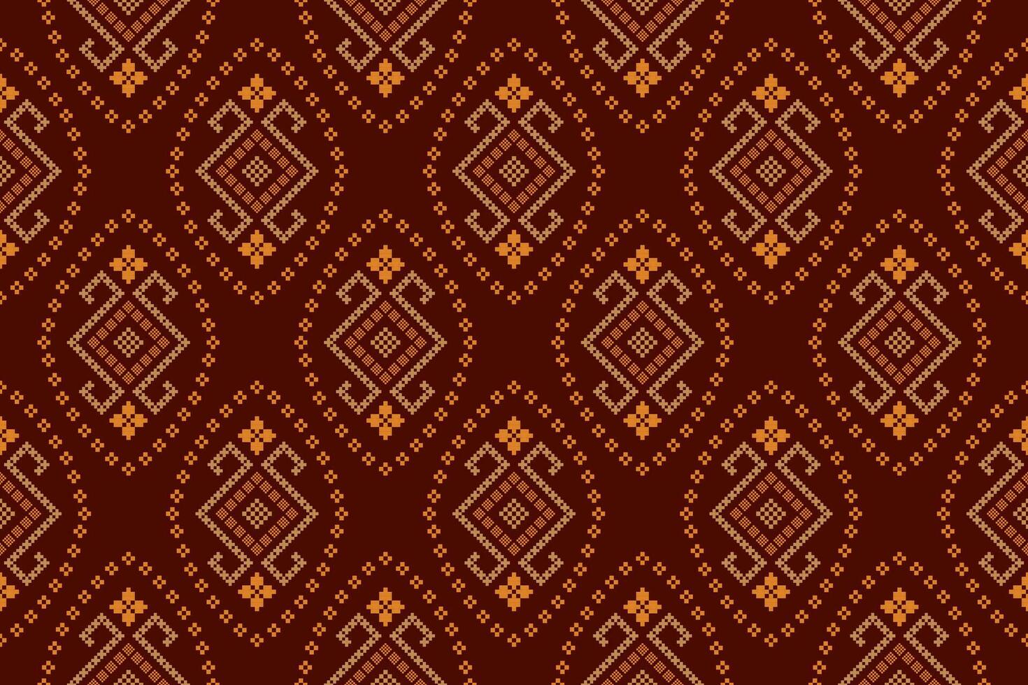 rood traditioneel etnisch patroon paisley bloem ikat achtergrond abstract aztec Afrikaanse Indonesisch Indisch naadloos patroon voor kleding stof afdrukken kleding jurk tapijt gordijnen en sarong vector