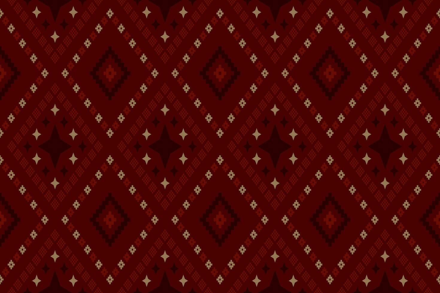 rood traditioneel etnisch patroon paisley bloem ikat achtergrond abstract aztec Afrikaanse Indonesisch Indisch naadloos patroon voor kleding stof afdrukken kleding jurk tapijt gordijnen en sarong vector