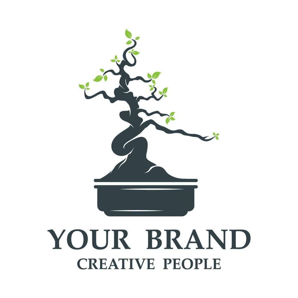 bonsai logo sjabloon vector illustratie ontwerp