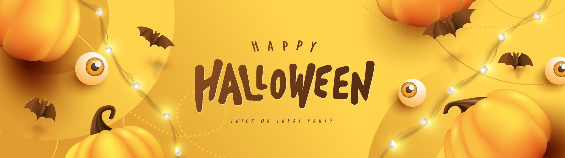 happy halloween banner of feestuitnodiging achtergrond vector