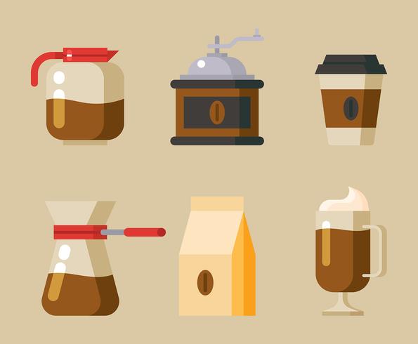 Koffie elementen Clipart Set vector