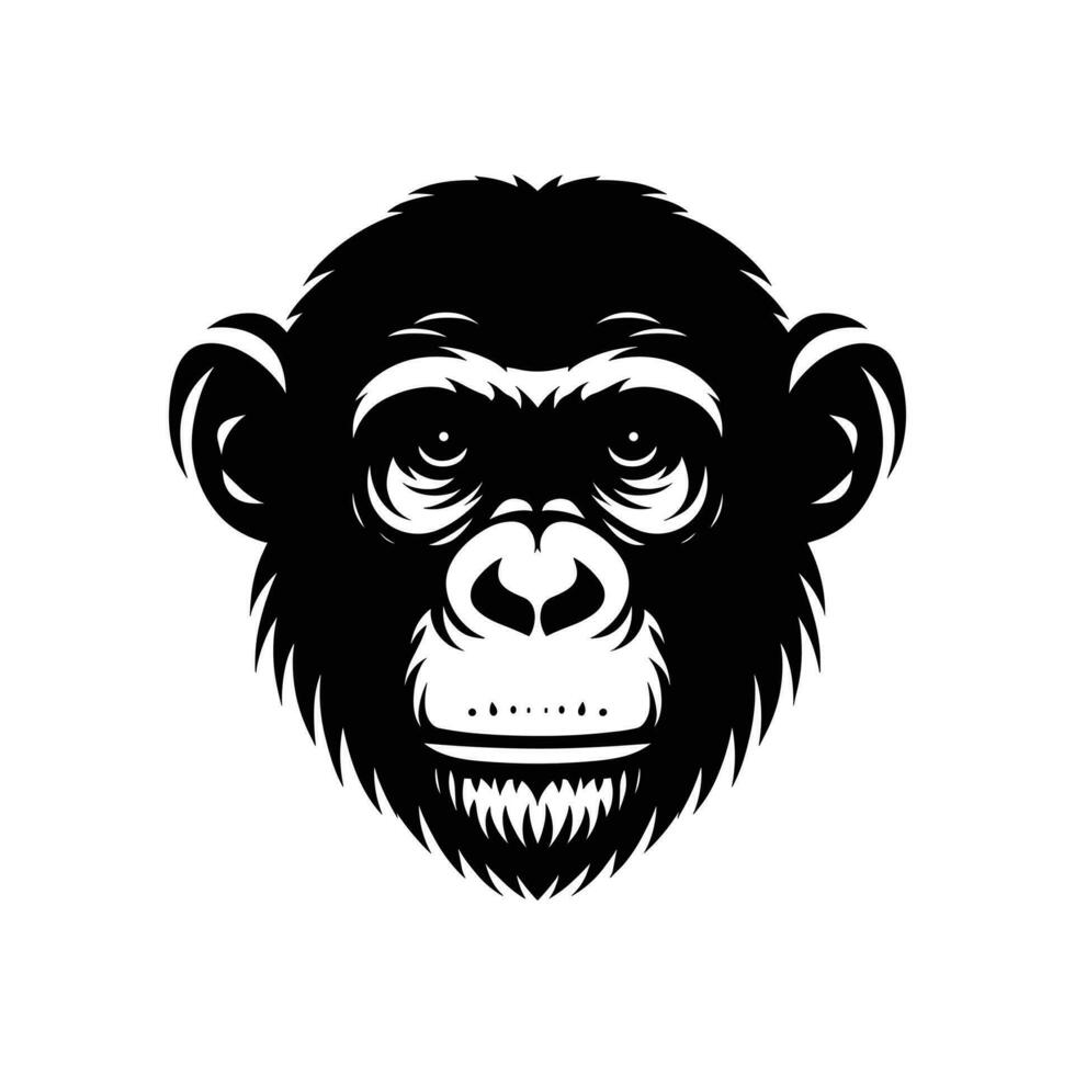 vector illustratie van een chimpansee in silhouet