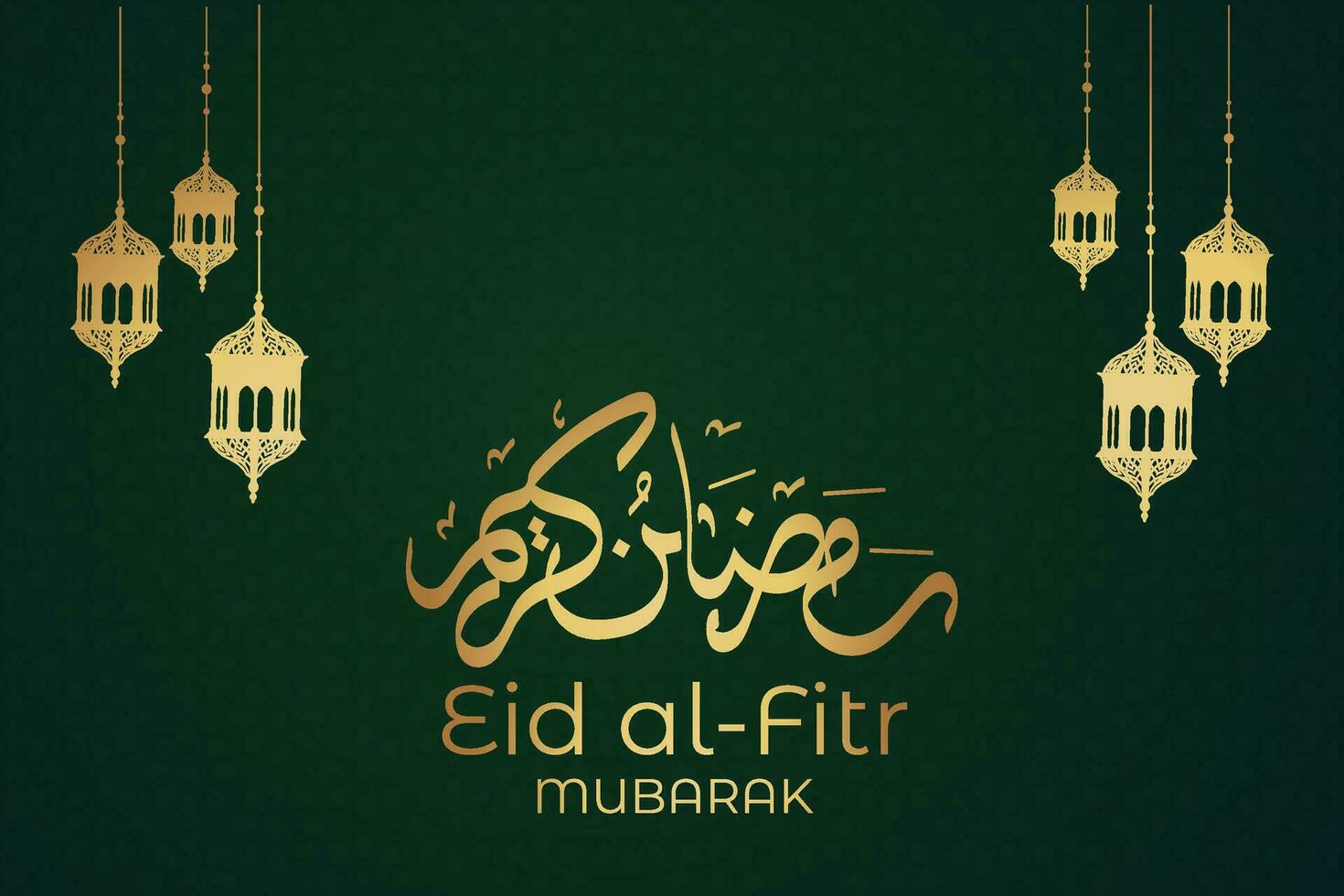 eid al-fitr mubarak groet kaart met moskee en Arabisch tekst vector