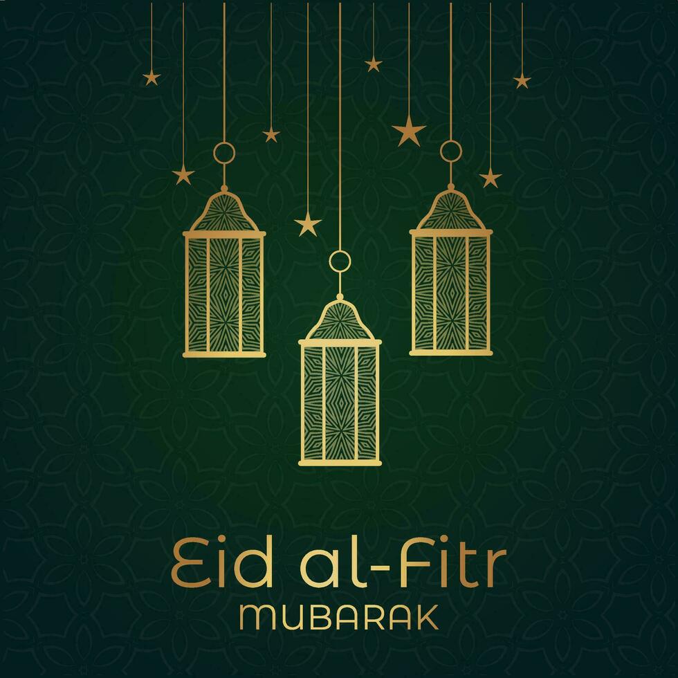 Ramadan eid mubarak groet kaart met moskee silhouet vrij vector illustratie