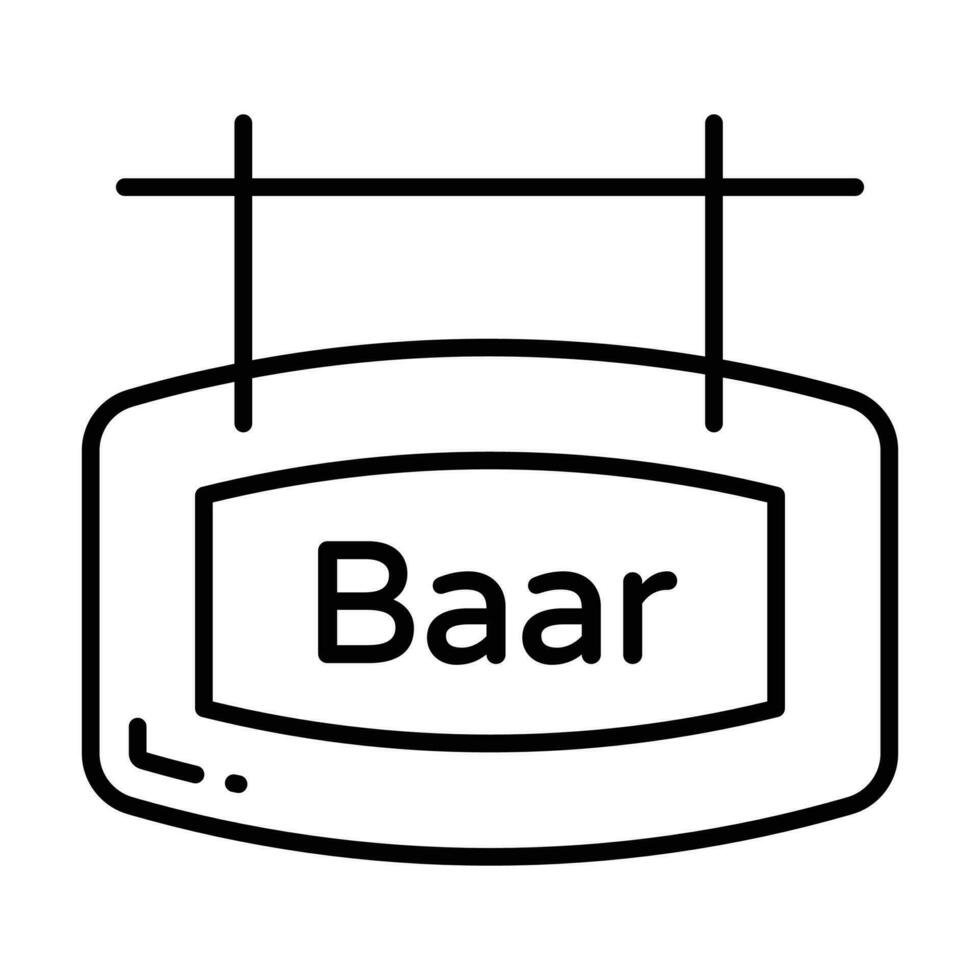 houten uithangbord van bar in modern stijl geïsoleerd Aan wit achtergrond vector