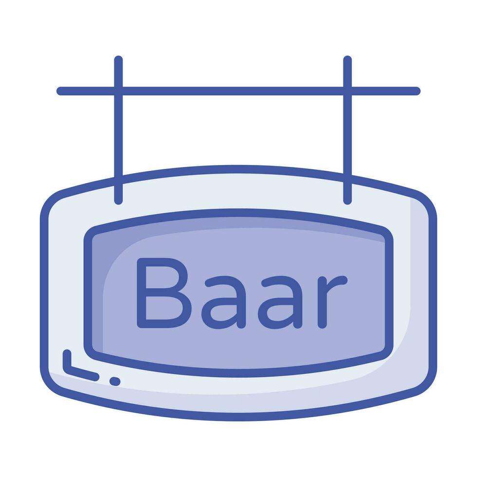 houten uithangbord van bar in modern stijl geïsoleerd Aan wit achtergrond vector