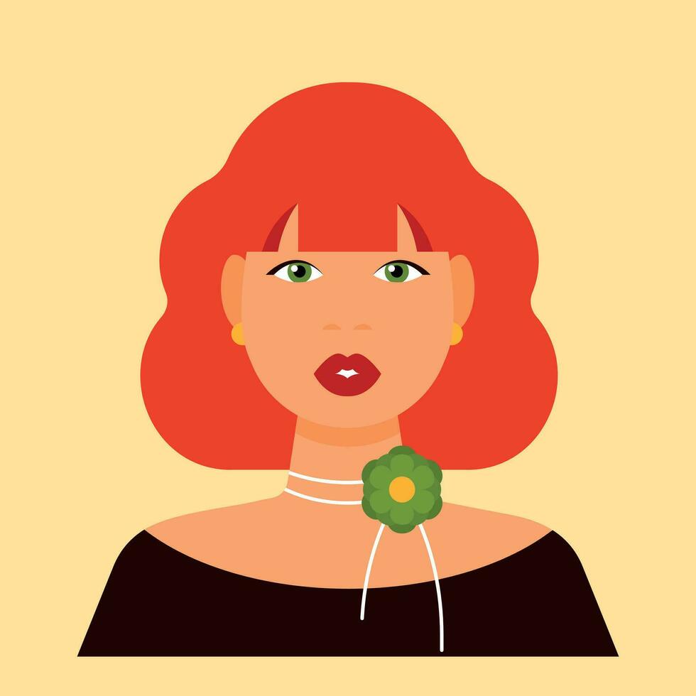 meisje roodharige portret vector illustratie