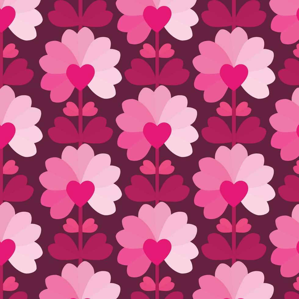vector illustratie van achtergrond met bloemen en harten