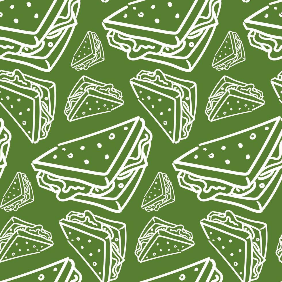 vector naadloos patroon met hand getekend wit lineair boterhammen Aan groente. voedsel ontwerp elementen, ideaal voor ieder bedrijf verwant naar de voedsel industrie. het drukken Aan textiel en papier. verpakking producten