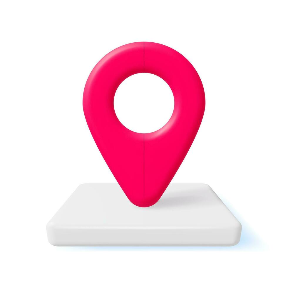 3d plaats kaart pin geïsoleerd Aan wit. rood GPS wijzer markeerstift icoon. GPS en navigatie symbool. element voor kaart, sociaal media, mobiel apps. realistisch vector illustratie