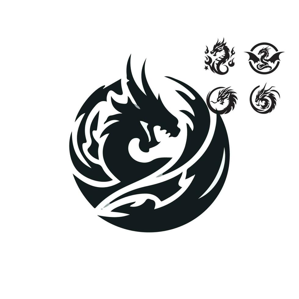 draak vector pictogram illustratie ontwerp logo sjabloon